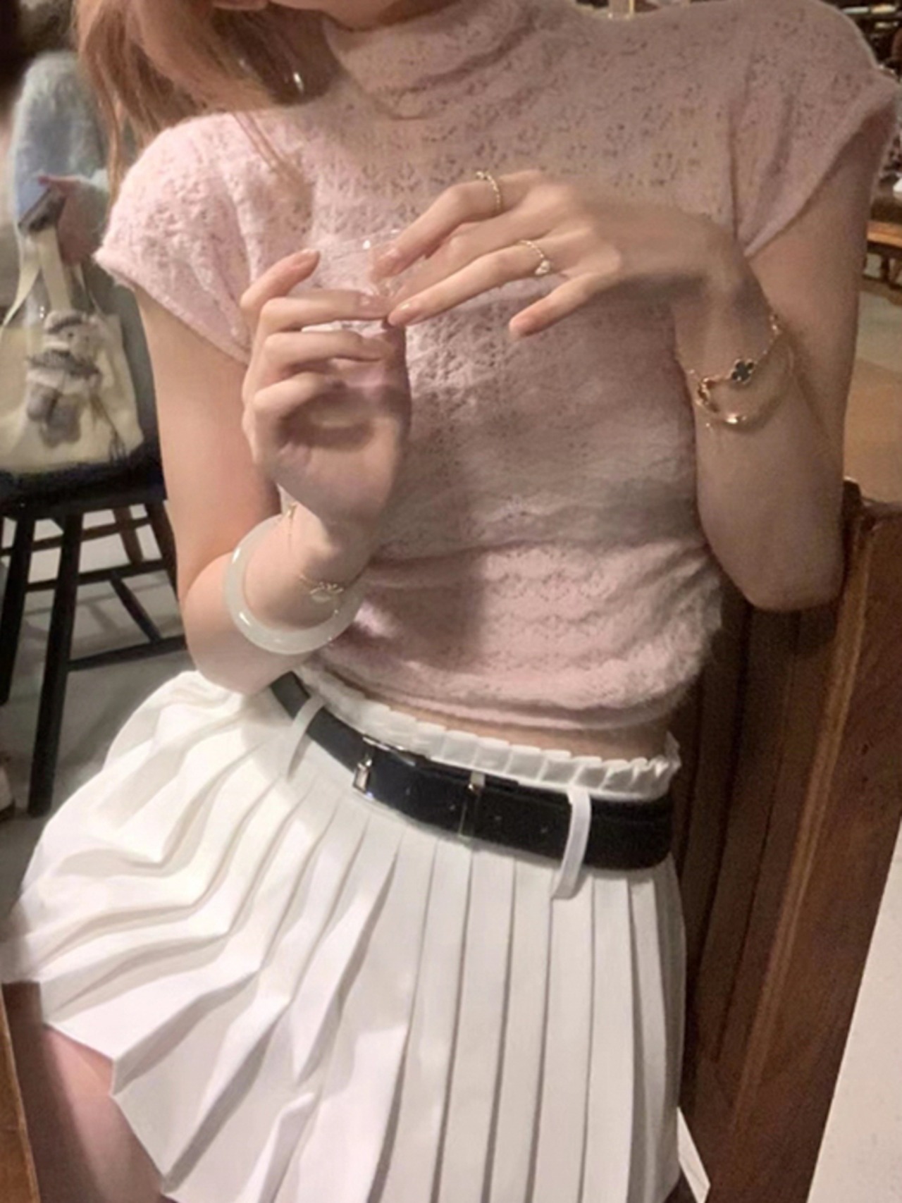 ハイネックハーフスリーブトップス LK1297