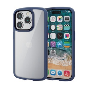 【在庫処分】エレコム iPhone15 Pro ケース TOUGH SLIM LITE 耐衝撃 衝撃吸収 薄型 軽量 ストラップシート付き ストラップホール付き [全周配置のエアークッションが衝撃を吸収] ネイビー PM-A23CTSLFCNV