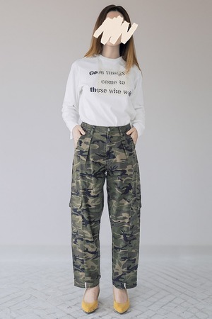 INDIMARK インディマーク ジーンズ デニム レディース フロントスリット カーブカーゴパンツ カモフラ WJ176