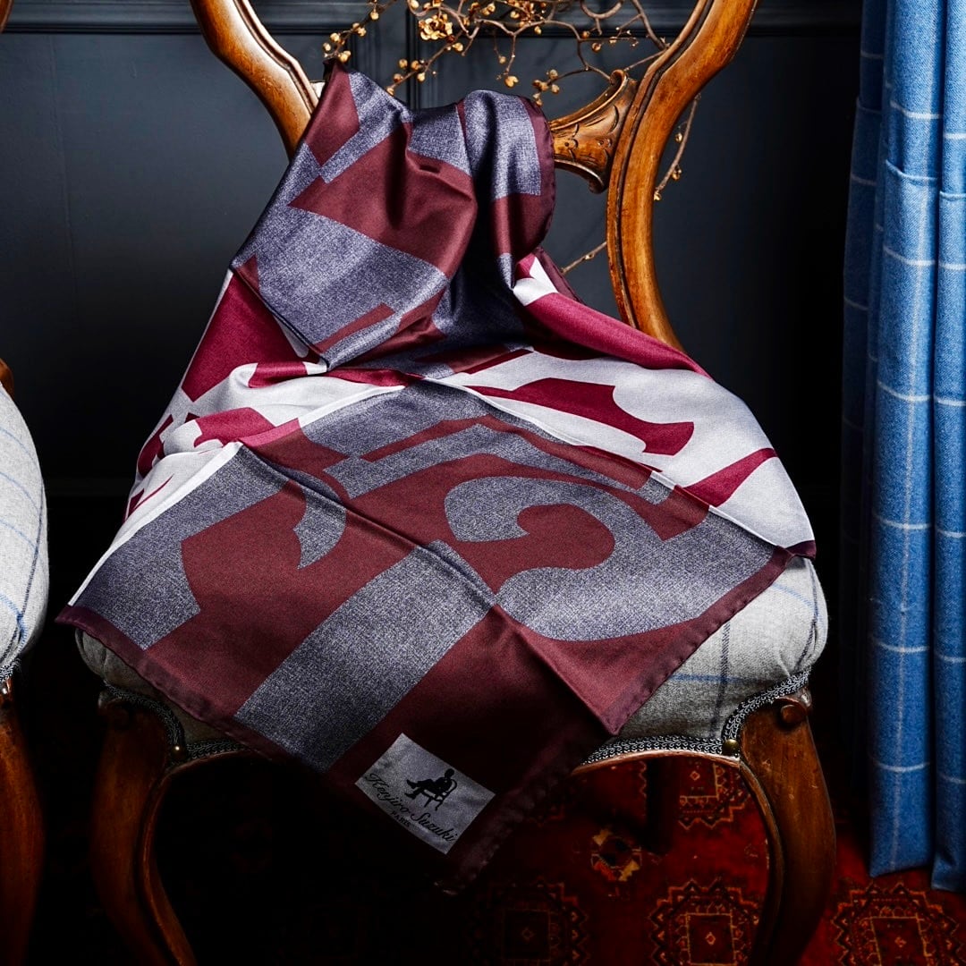 Pure silk bandana PSET E26 BORDEAUX