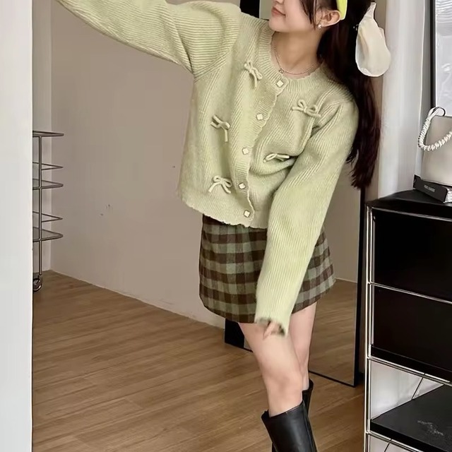 カラーリボンカーディガン