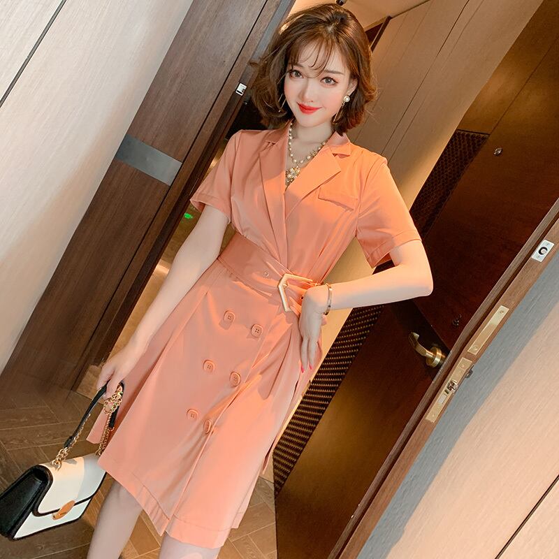 ダブルブレストウェストスリットドレス サマー 夏物 MIUCO79881321049