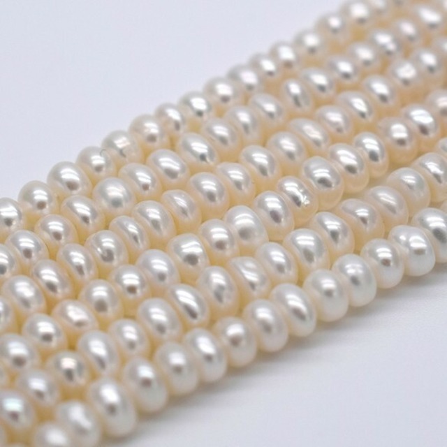 高品質 極小ロンデル淡水ベビーパール 10粒 バロック本真珠 縦穴 ラウンデル 小粒 貫通穴