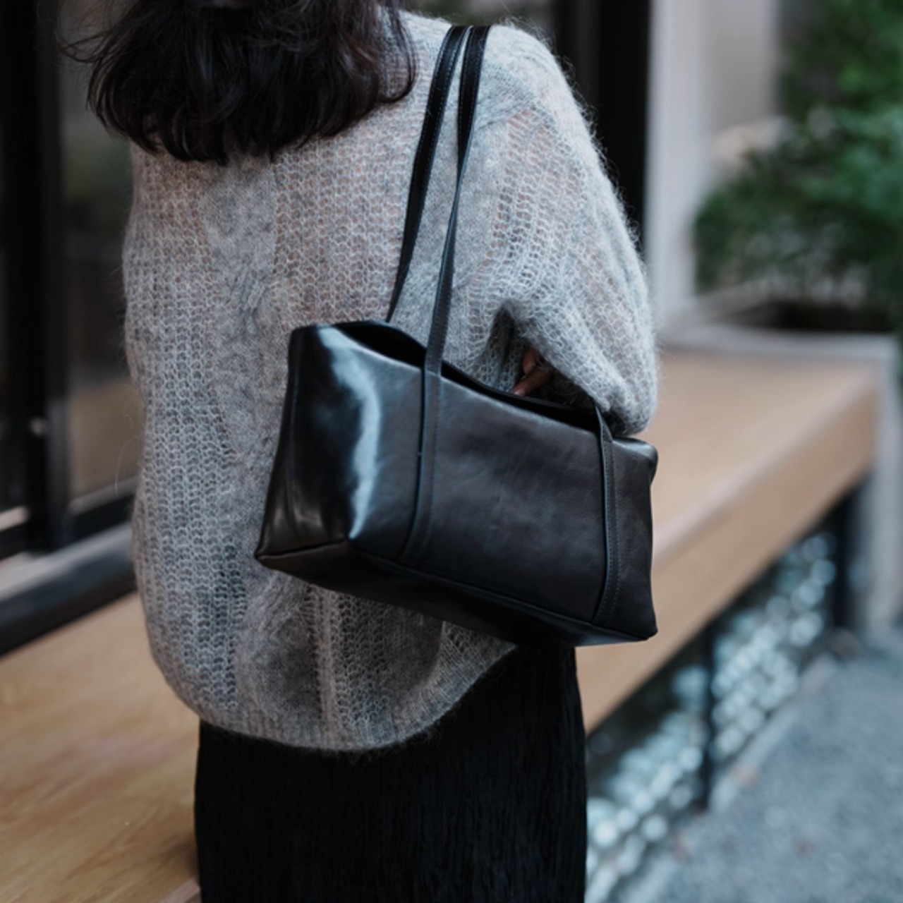 レザー調 フラットトップ ハンドバッグ  00007・画像7