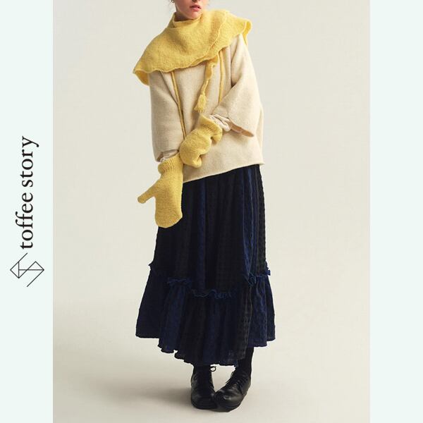 2color】雪の詩を編むマフラー＆ミトンセット 《P0296》 | toffee story