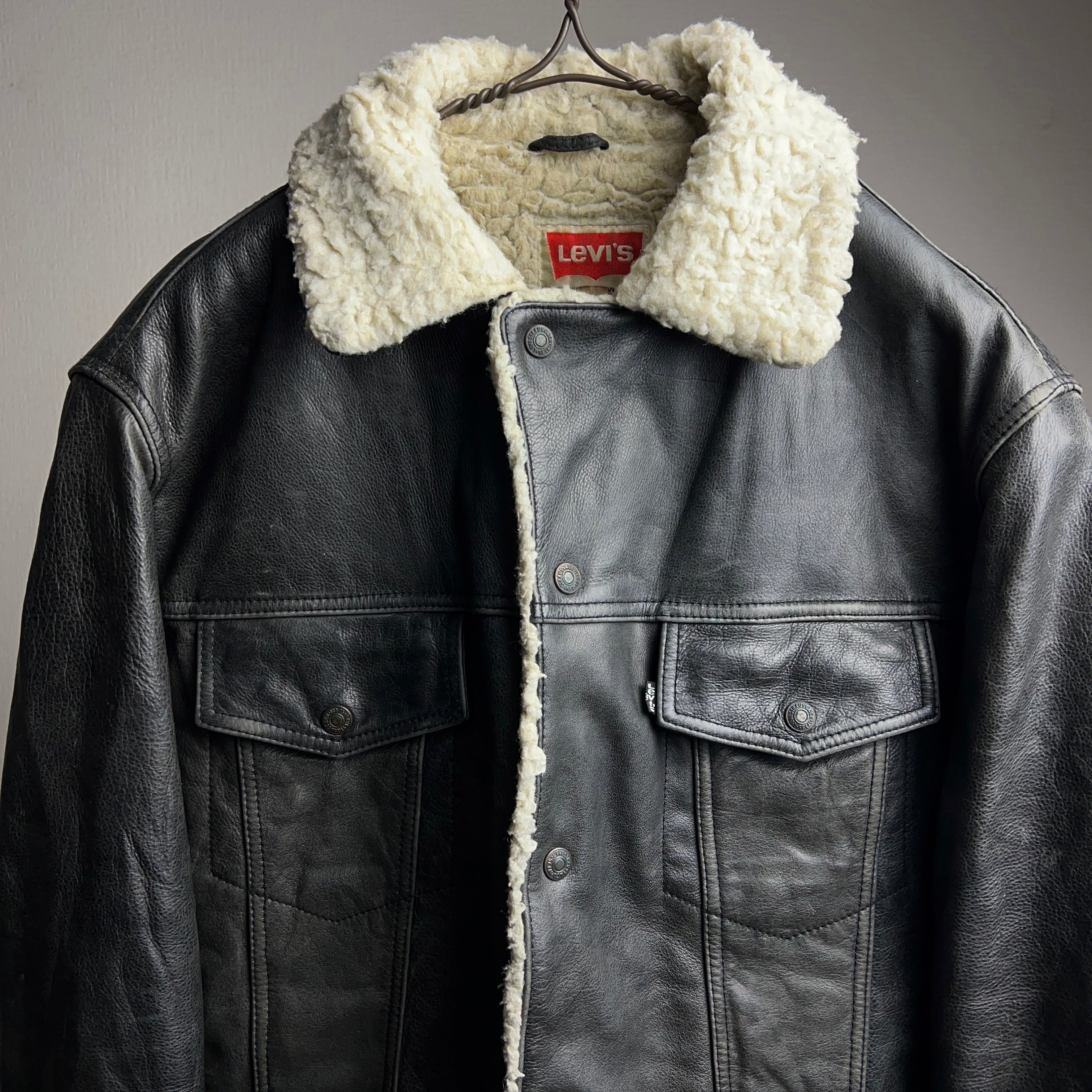 80's~90's Levi's Leather Boa Jacket SIZE M 80年代 90年代 
