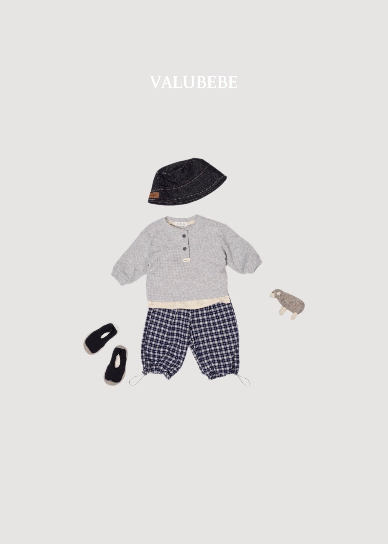 送料無料【予約】/ ミニワッフルボタンTシャツ / valubebe