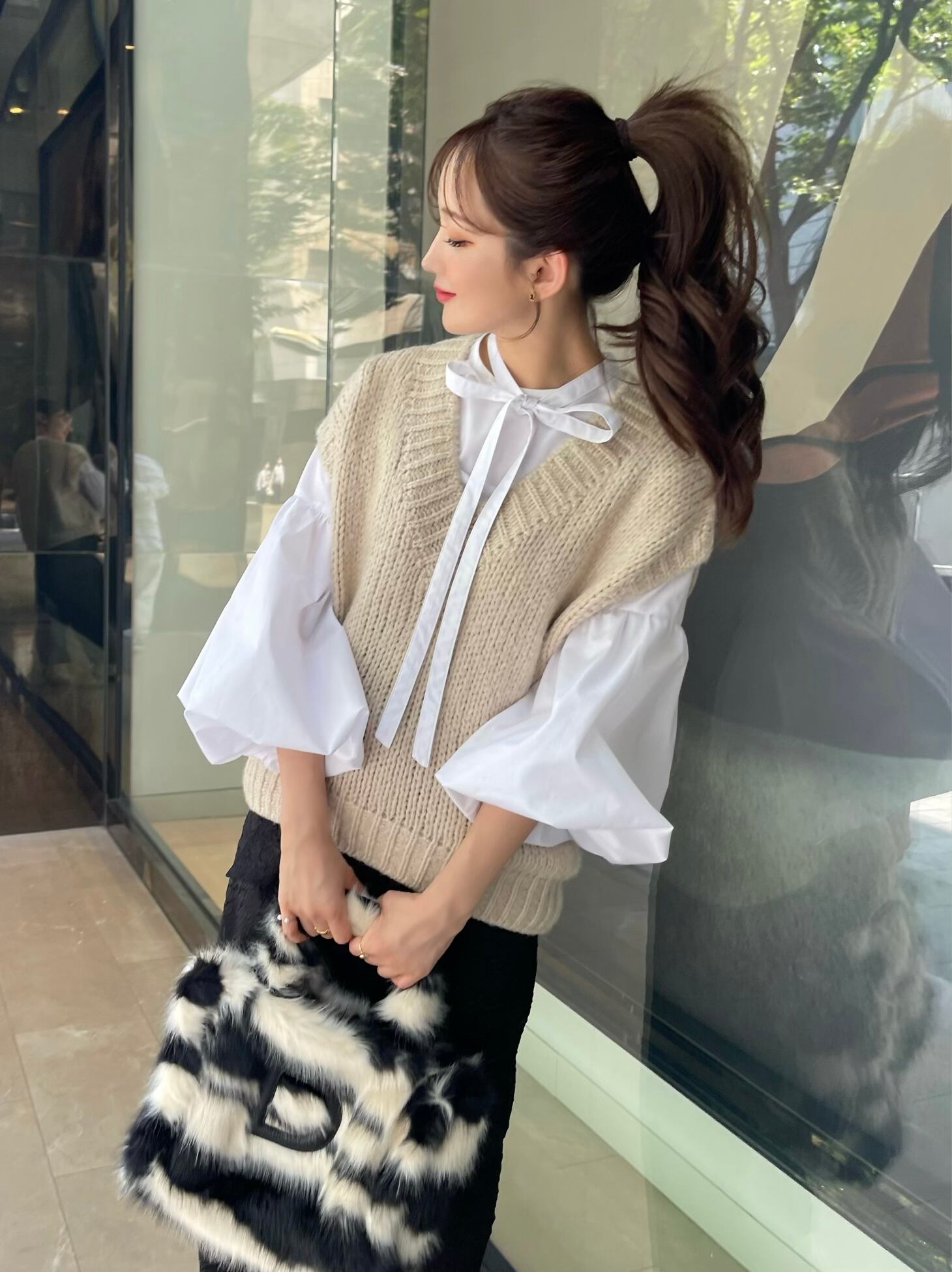 ヘヨン HYEON shishu blouse / white 半袖 トップス - agedor.ma