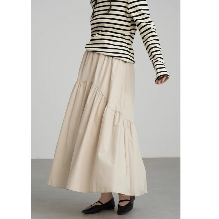 アシンメトリー切り替えフレアスカート 00592