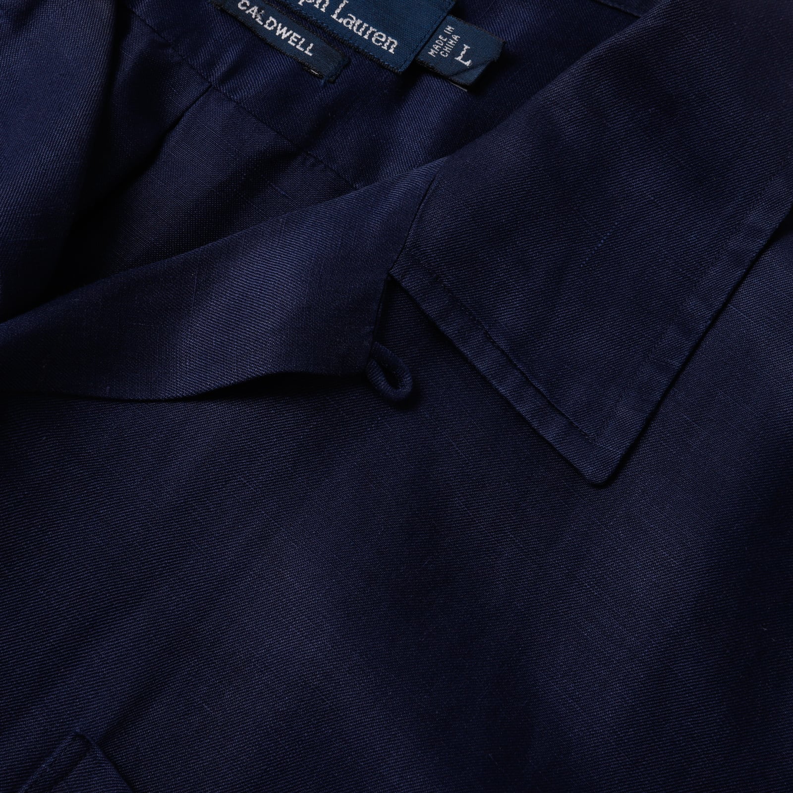極美品】90s Ralph Lauren special linen silk open collar shirt