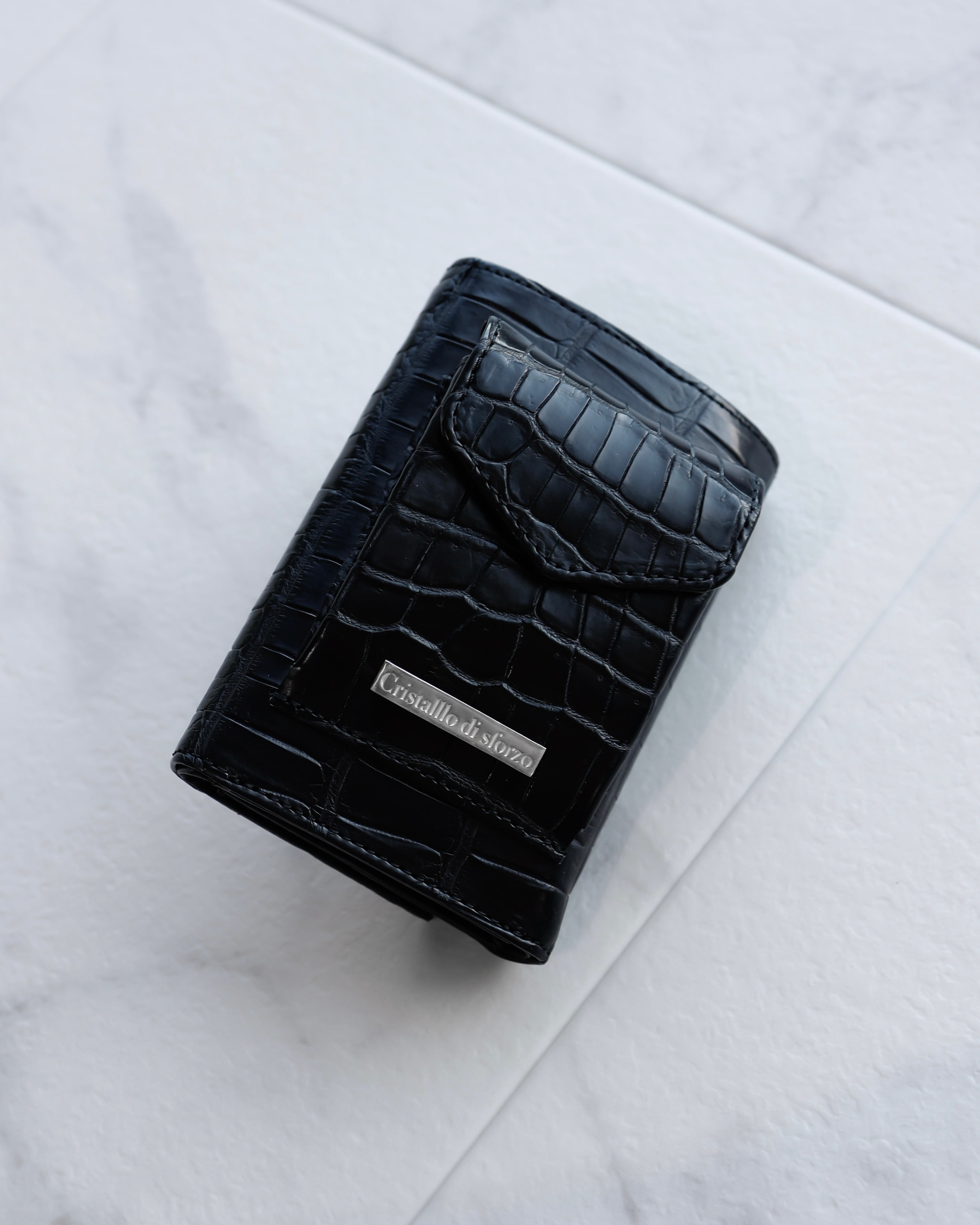 最高級ポロサス】Crocodile Porosus A-croire Trifold Wallet【三