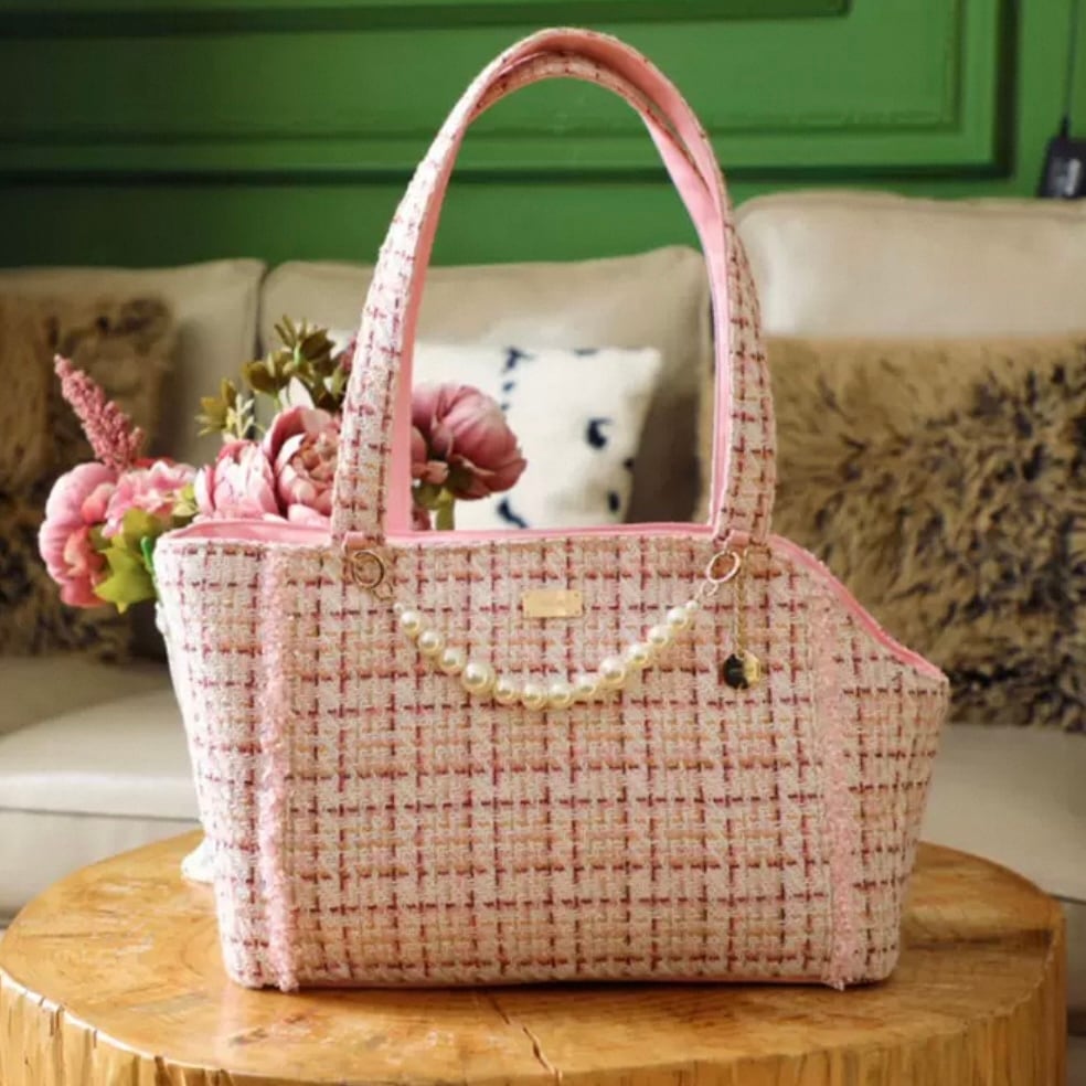 ツイードペットキャリーバッグ 00132