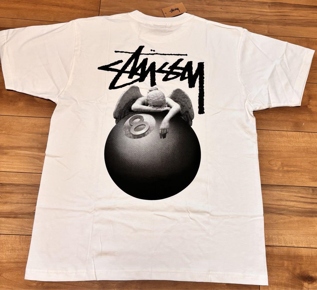 STUSSY ステューシー 8ボール エンジェル プリント 半袖Tシャツ STUSSY ステューシー 8ボール エンジェル プリント 半袖Tシャツ