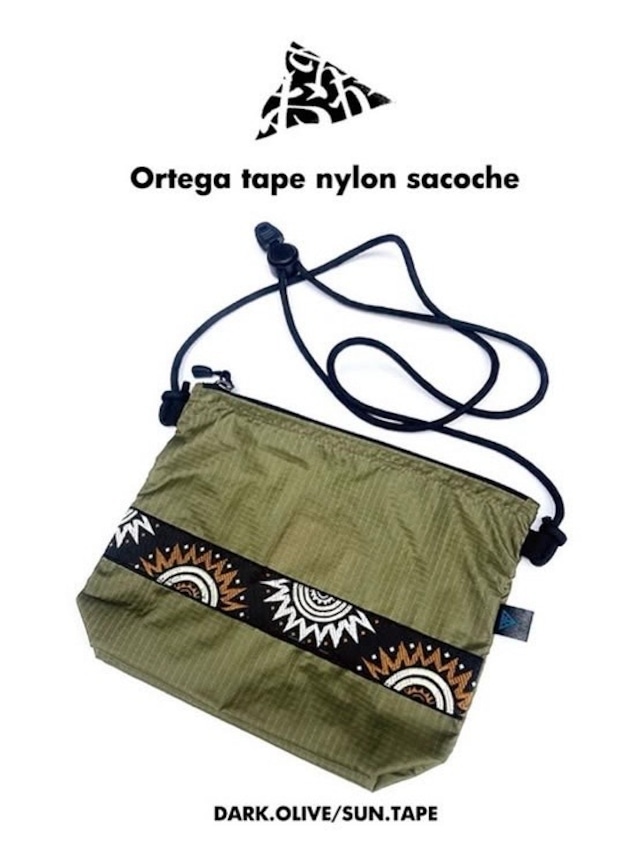 KAONKA / Ortega tape nylon sacoche / OLIVE/SUN tape