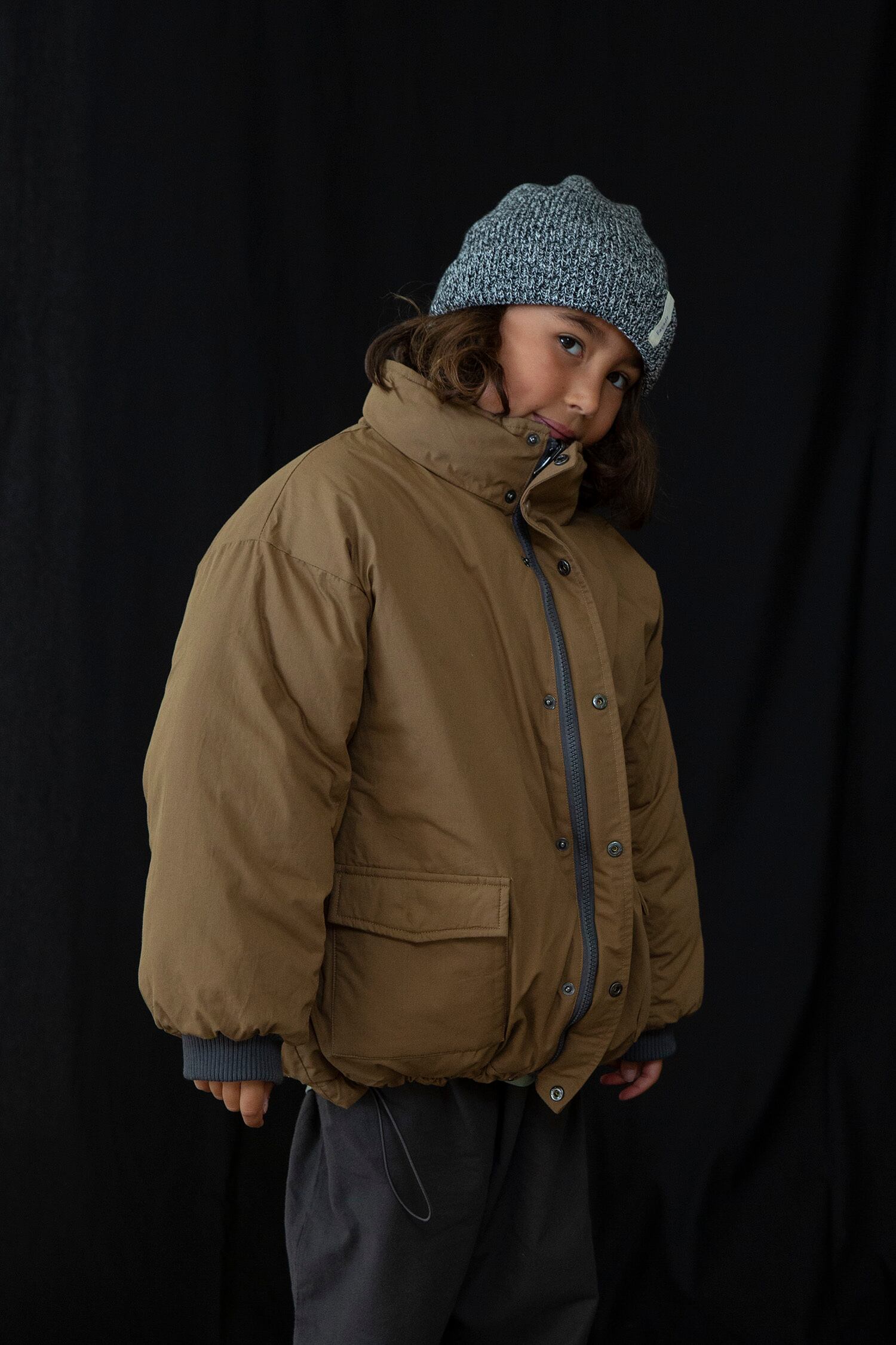Façade / Reversible Jacket / Honey・Grey / 4〜8-10Y | crecer