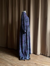 exotic pattern purple stand collar dress-5026-10