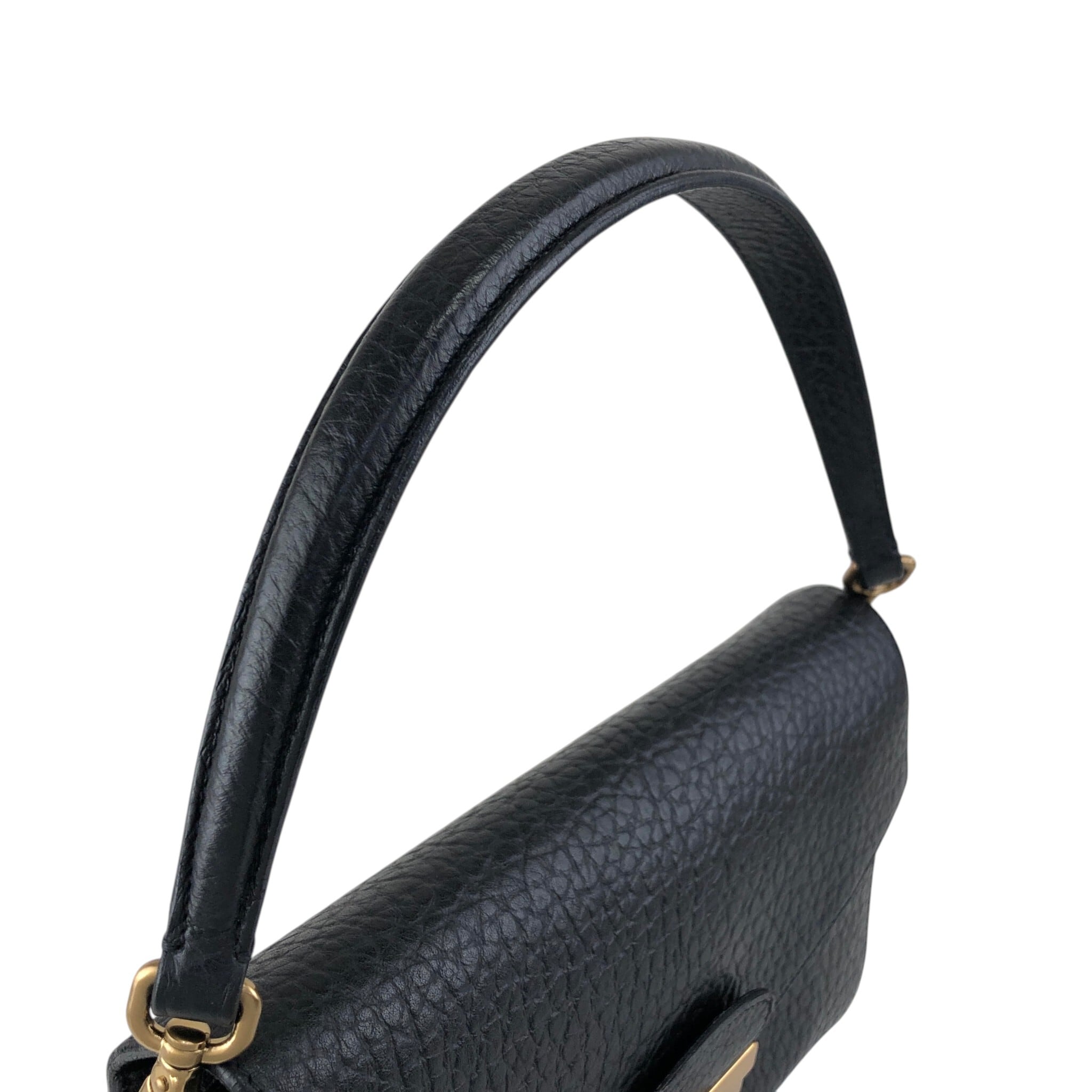 PRADA プラダ ショルダーバッグ ブラック ロック レザー