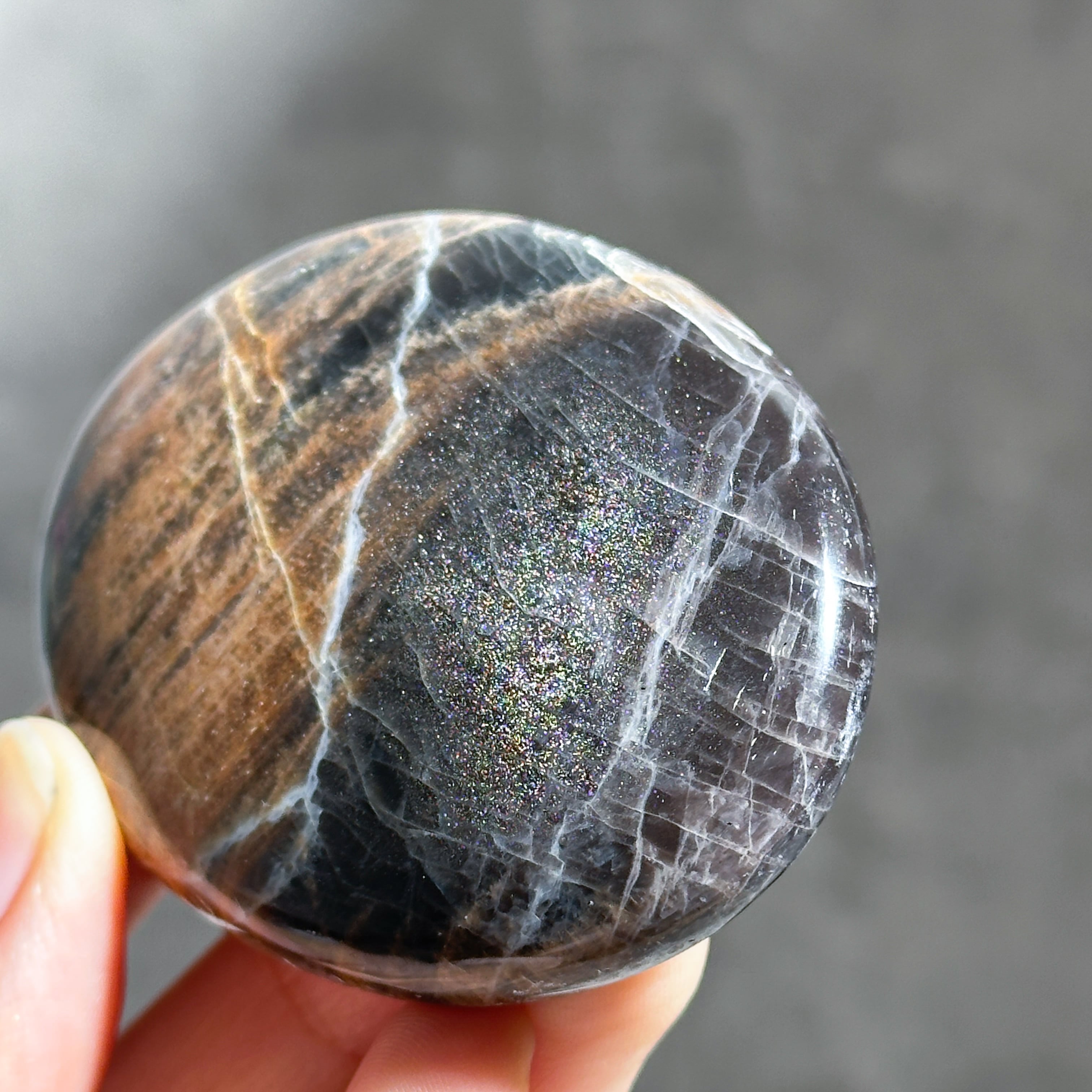 ブラックムーンストーン パームストーン12◇ Black Moonstone ◇天然石