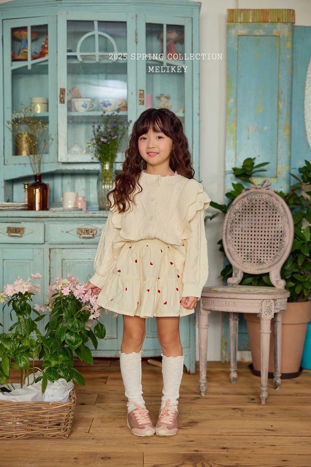 [予約][送料無料]≪MELIKEY≫heart embroidery skirt