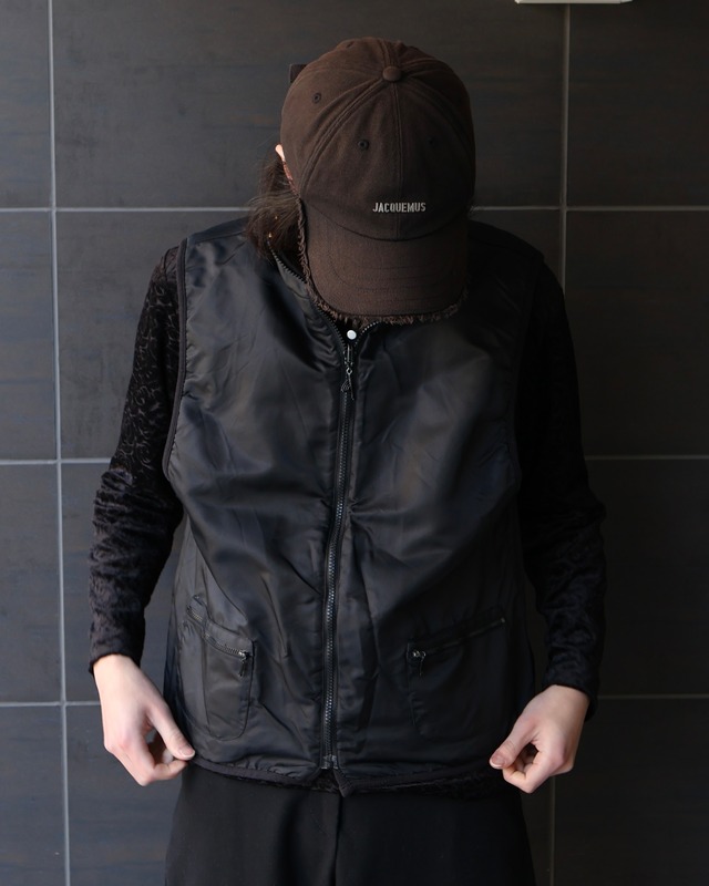 reversible zip-up fleece vest