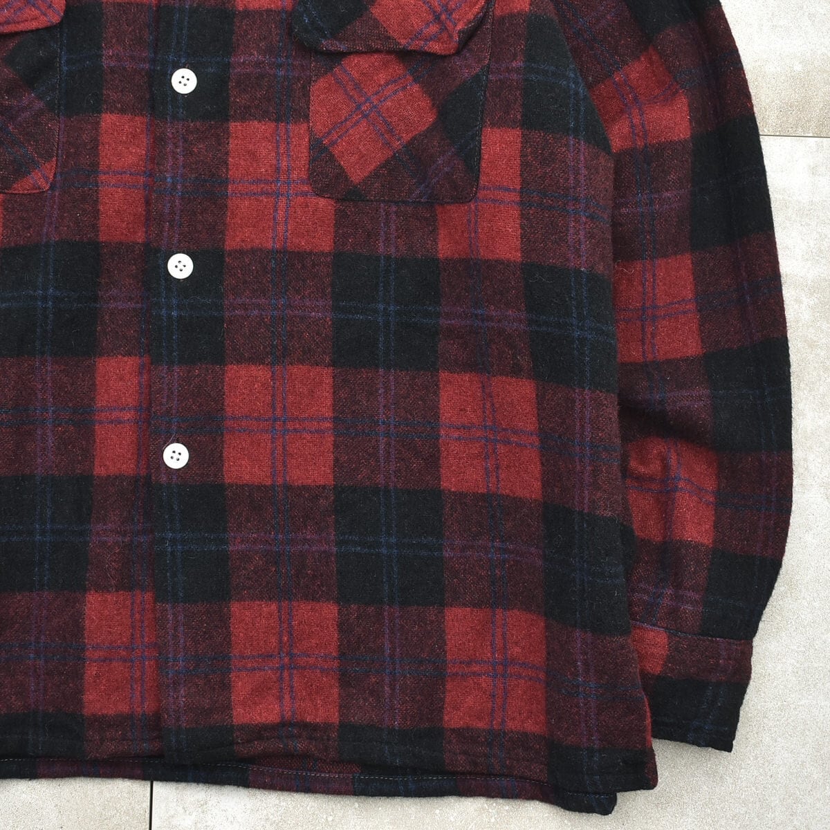 70's Kmart check wool work shirt RN42000 | 古着屋 grin days memory