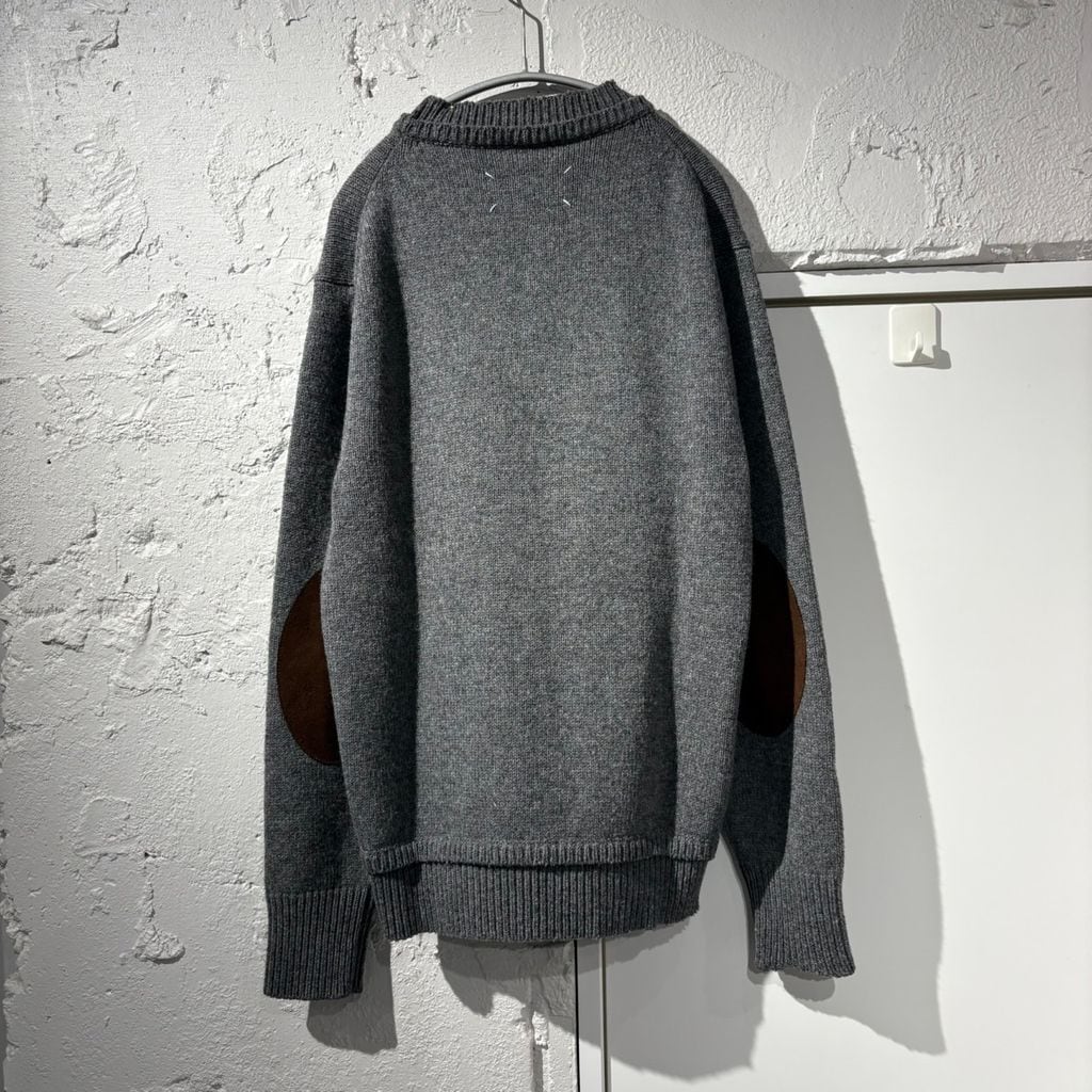 Maison Margiela エルボーパッチ ニット グレー S Maison Margiela メゾンマルジェラ 22AW 5G Elbow patch knit エルボー