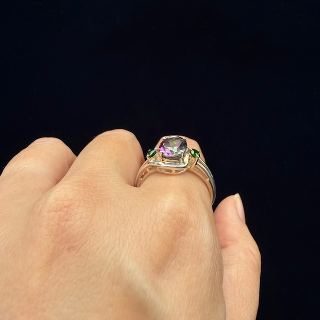 Vintage Mystic Topaz Silver Ring