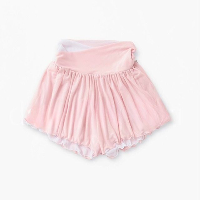 【即納】レースギャザーキュロット ピンク (L) L0901