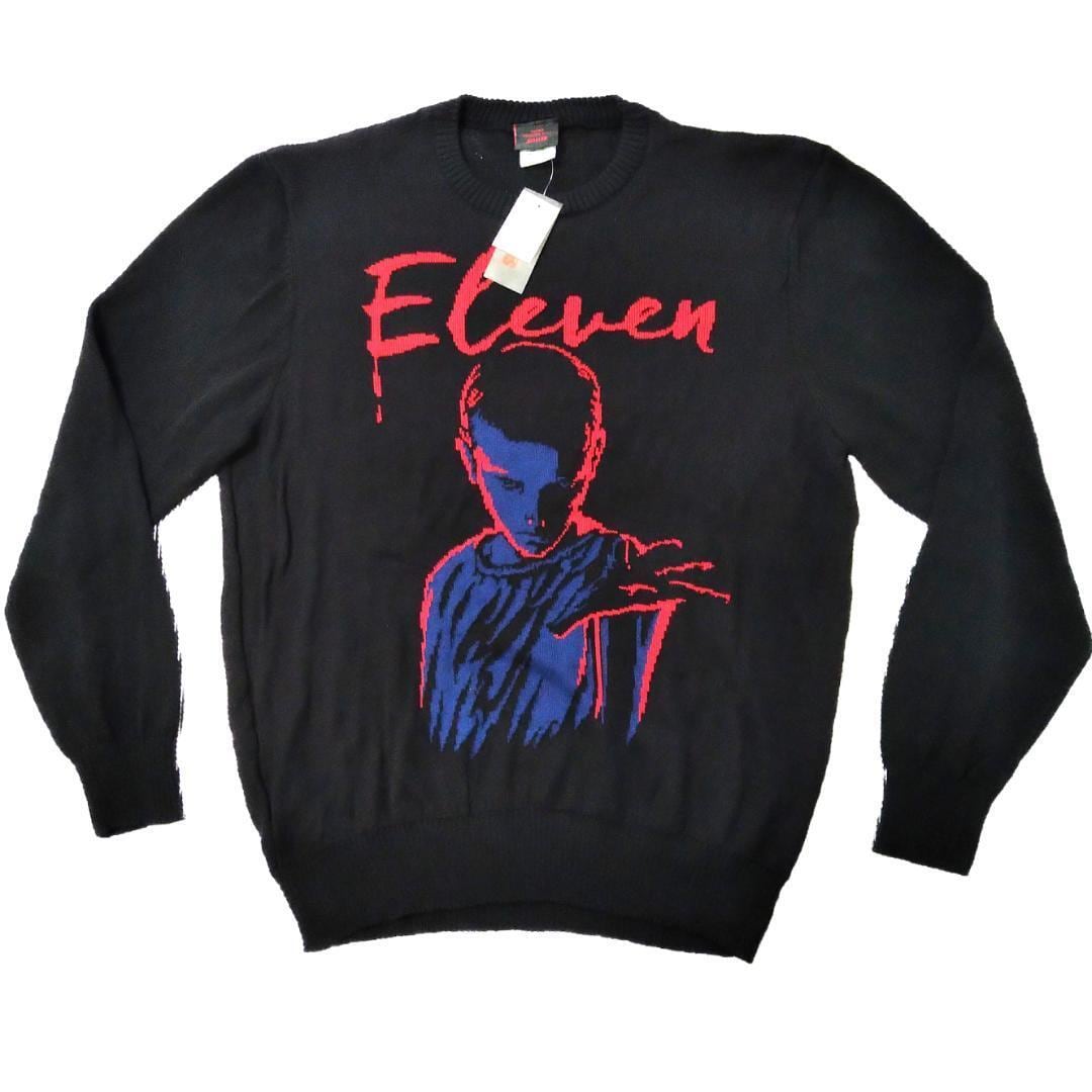 ストレンジャーシングス　薄手ニット　2XL　黒　新品　セーター イレブン * ストレンジャーシングス 薄手ニット 2XL 黒 新品 セーター イレブン