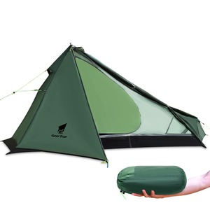 【人気】Geer Top テント 1人用 ソロテント ワンポールテント 超軽量 900g コンパクト 設営簡単 耐水圧6000mm 前室付き 20Dナイロン キャンプ ツーリング ハイキング 旅行 登山 徒歩 自転車 バイク 釣り
