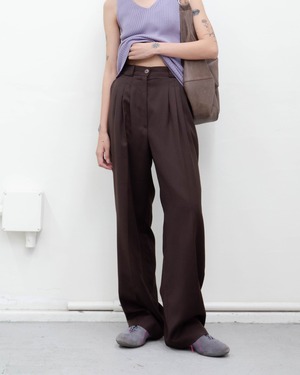 1980s pleated wide-leg gabardine trousers