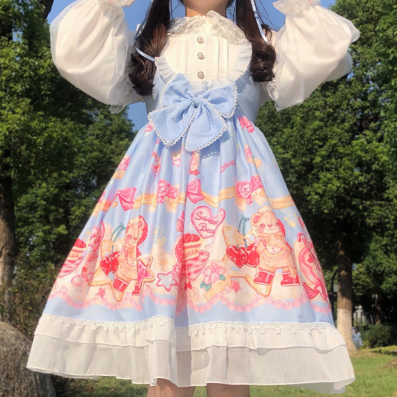 人気激安 Jsk ロリータ服 鶴柄 Lolita ロングワンピース