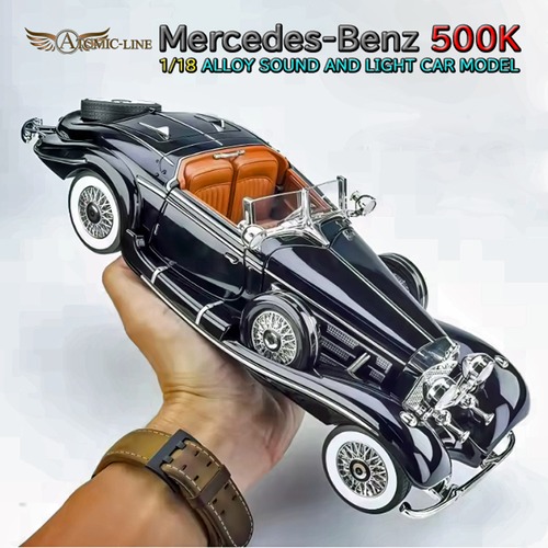 メルセデス ベンツ 500K 1/18 ミニカー 全3色 ライト点灯 エンジンサウンド 合金モデル 模型 ジオラマ