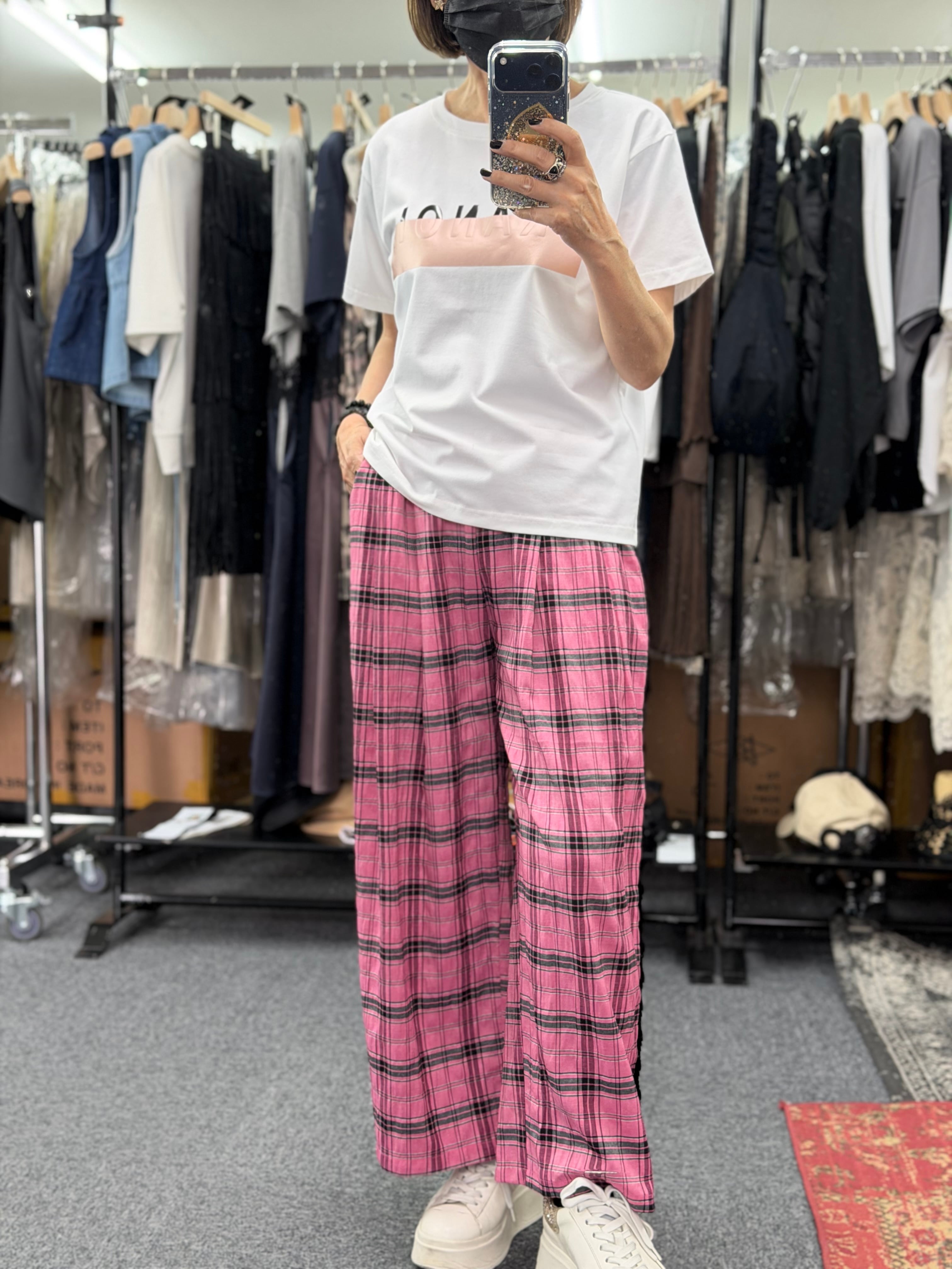 予約販売【 TRANOI. 】タータンチェックサイドフリルパンツ (242R534