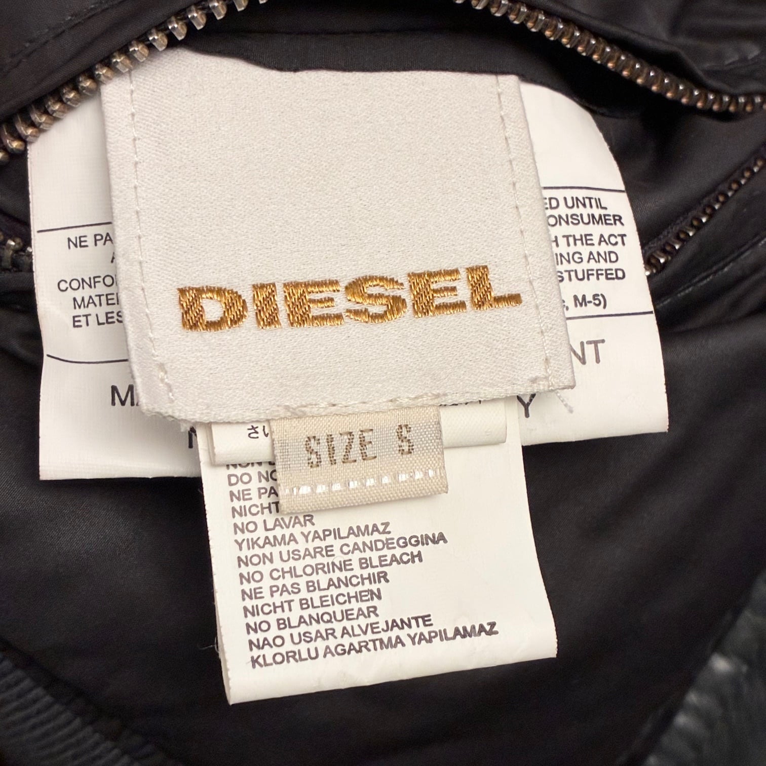 DIESEL 本革 ラムレザー × ナイロン リバーシブル キルティングレザー