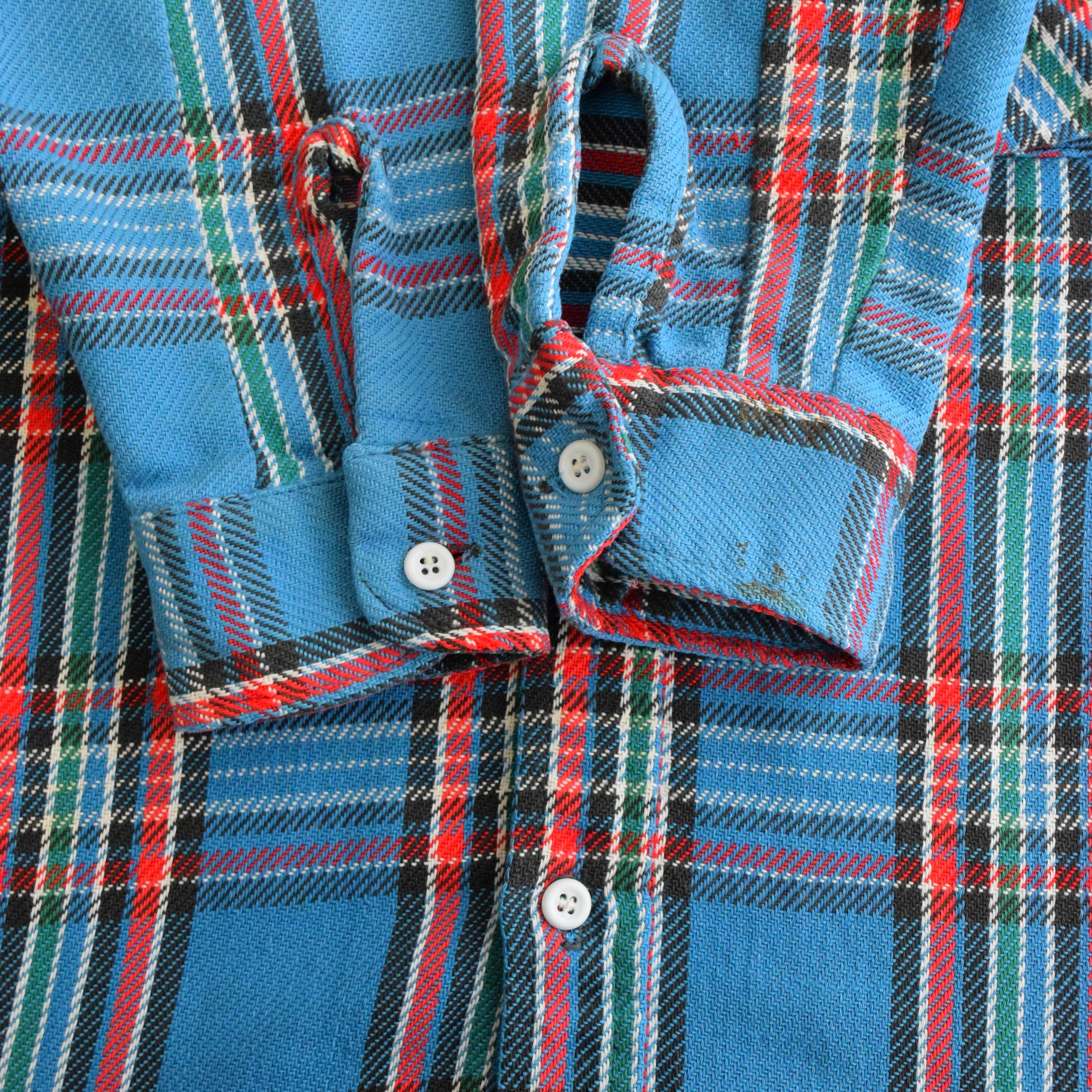 70's BIG MAC ネルシャツ メンズM ブルー ヘビネル フランネルシャツ