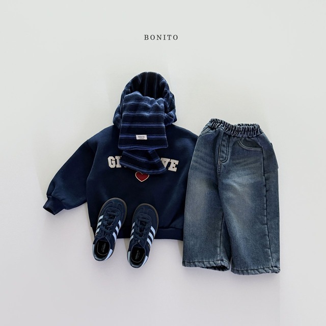 [即納S]≪BONITO≫Give Love Sweatshirt navy 7