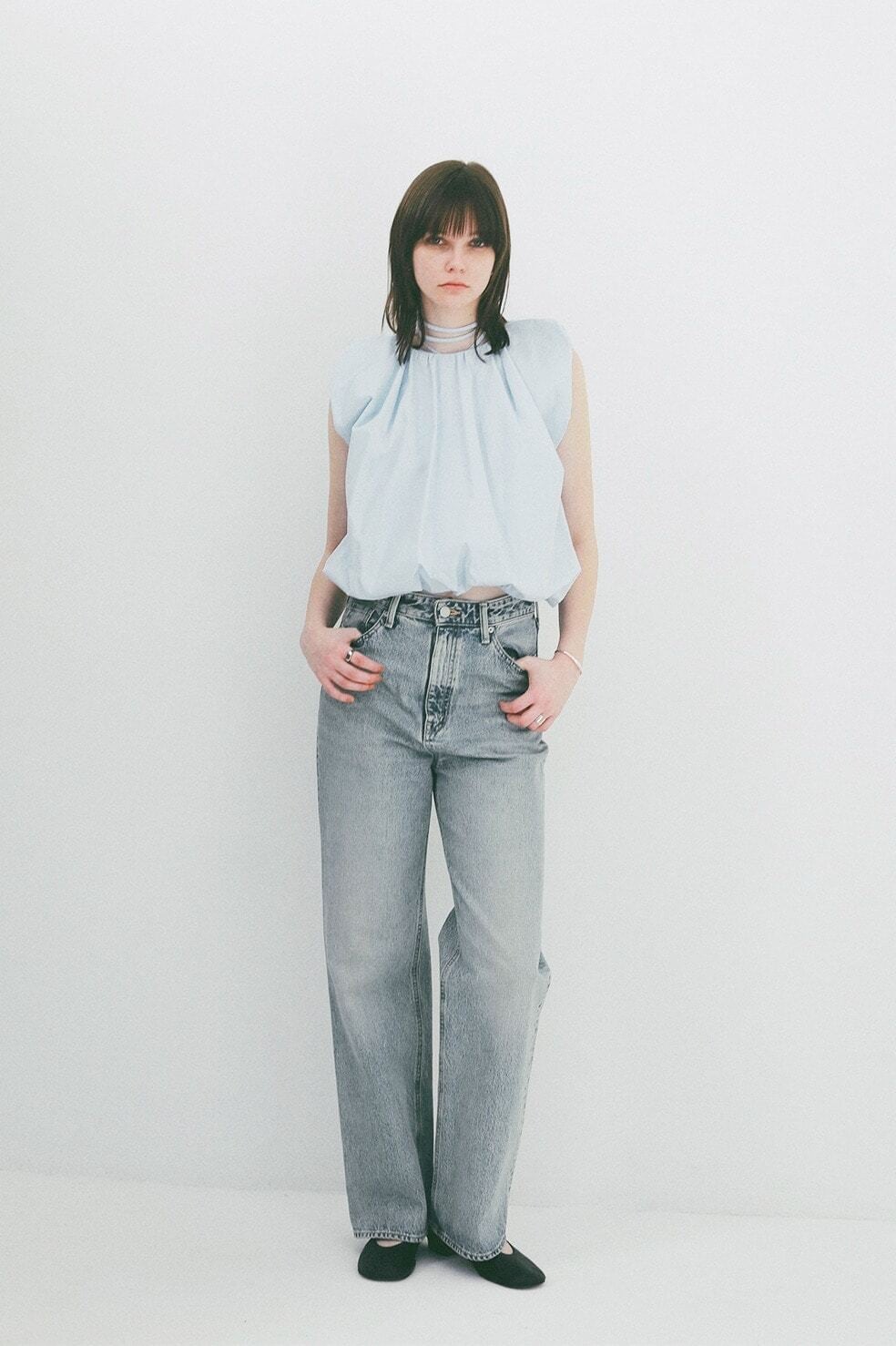 CLANE FRILLED SLACKS GRAY | FLICKA ASHIYA