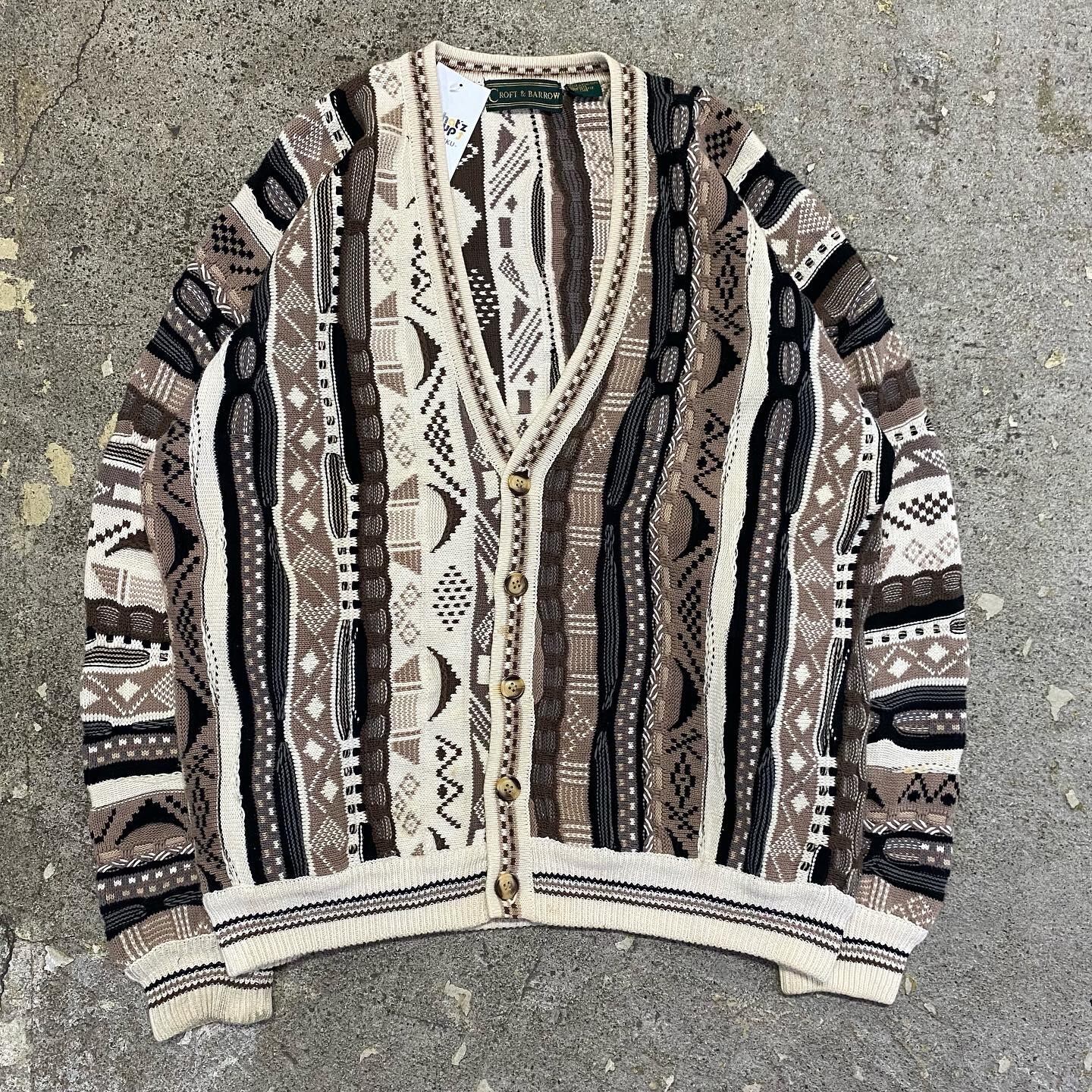 90s CROFT&BARROW 3D knit cardigan | What