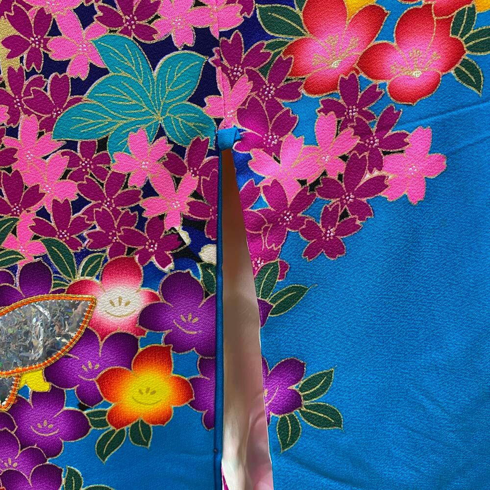 特選 訪問着 襦袢 2点セット 着物 中古 帝王紫 反端付き 色紙に 