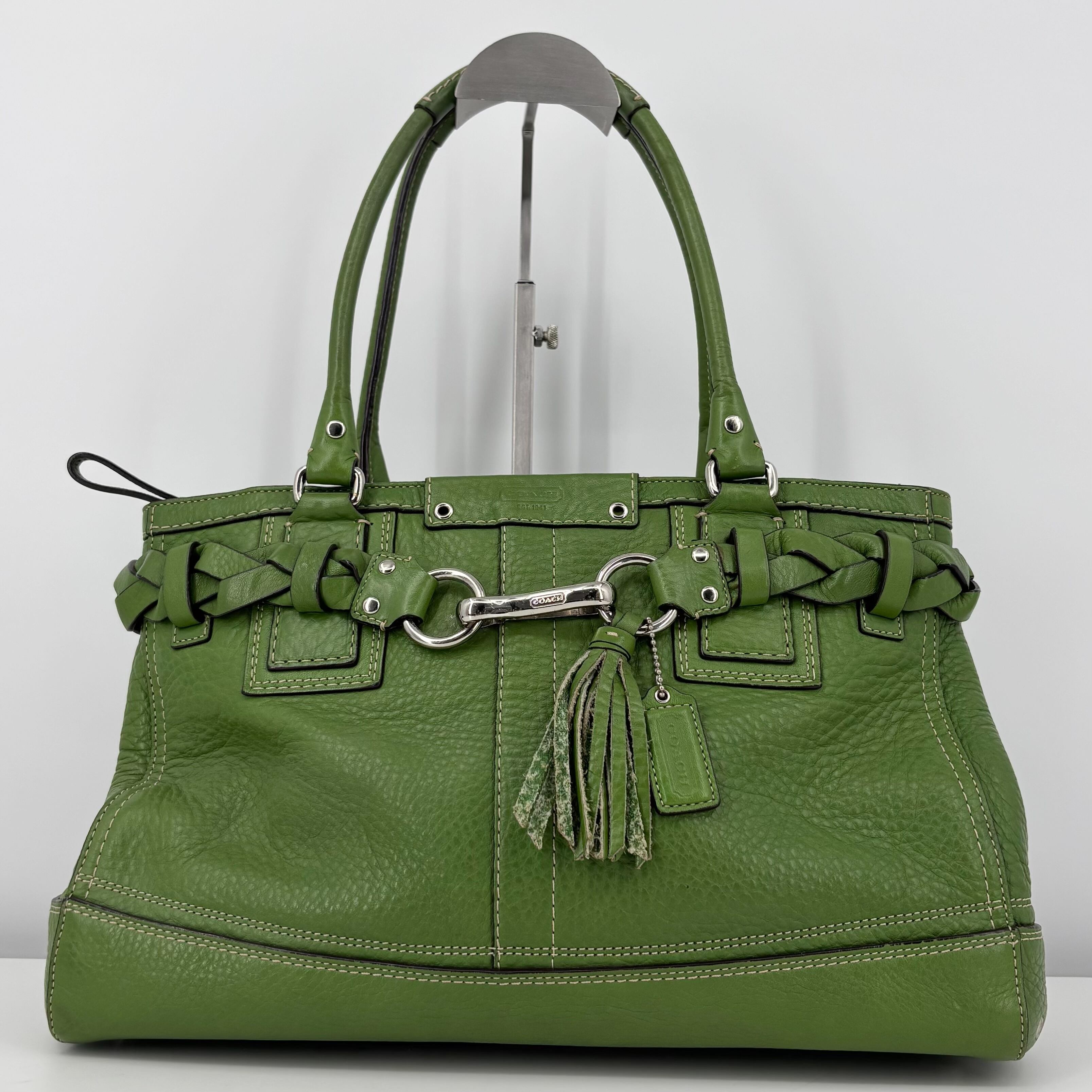 OLD COACH オールドコーチ トートバッグ 薄緑色 本革 極上品 | PAY ID