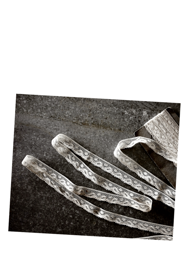 フランス 1900s 白い月と白い波とアンティークレース 100x1.8c ヴァレンシエンヌ br98mn