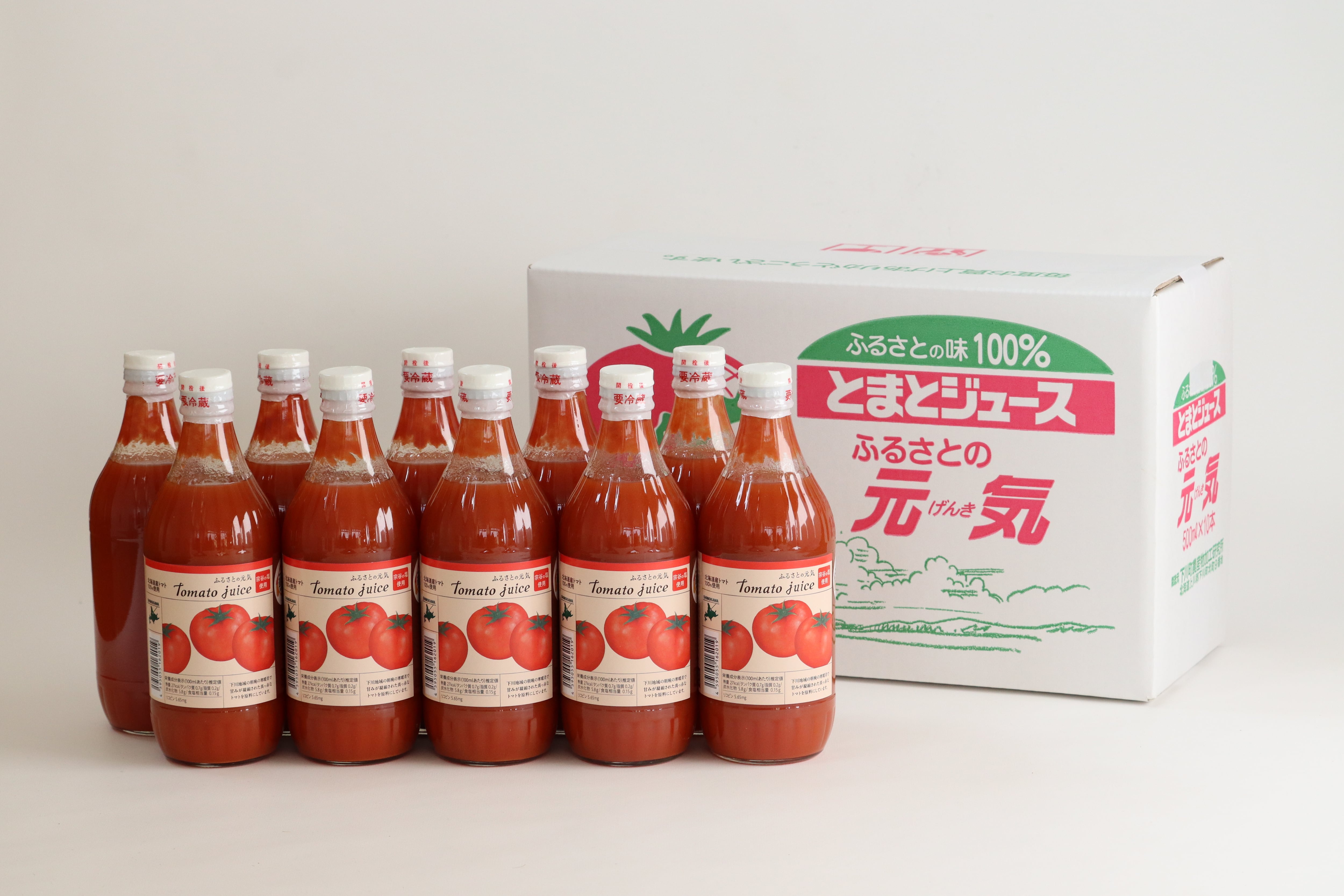 ふるさとの元気500ml×10本入【下川町産完熟トマトジュース】 | 下川