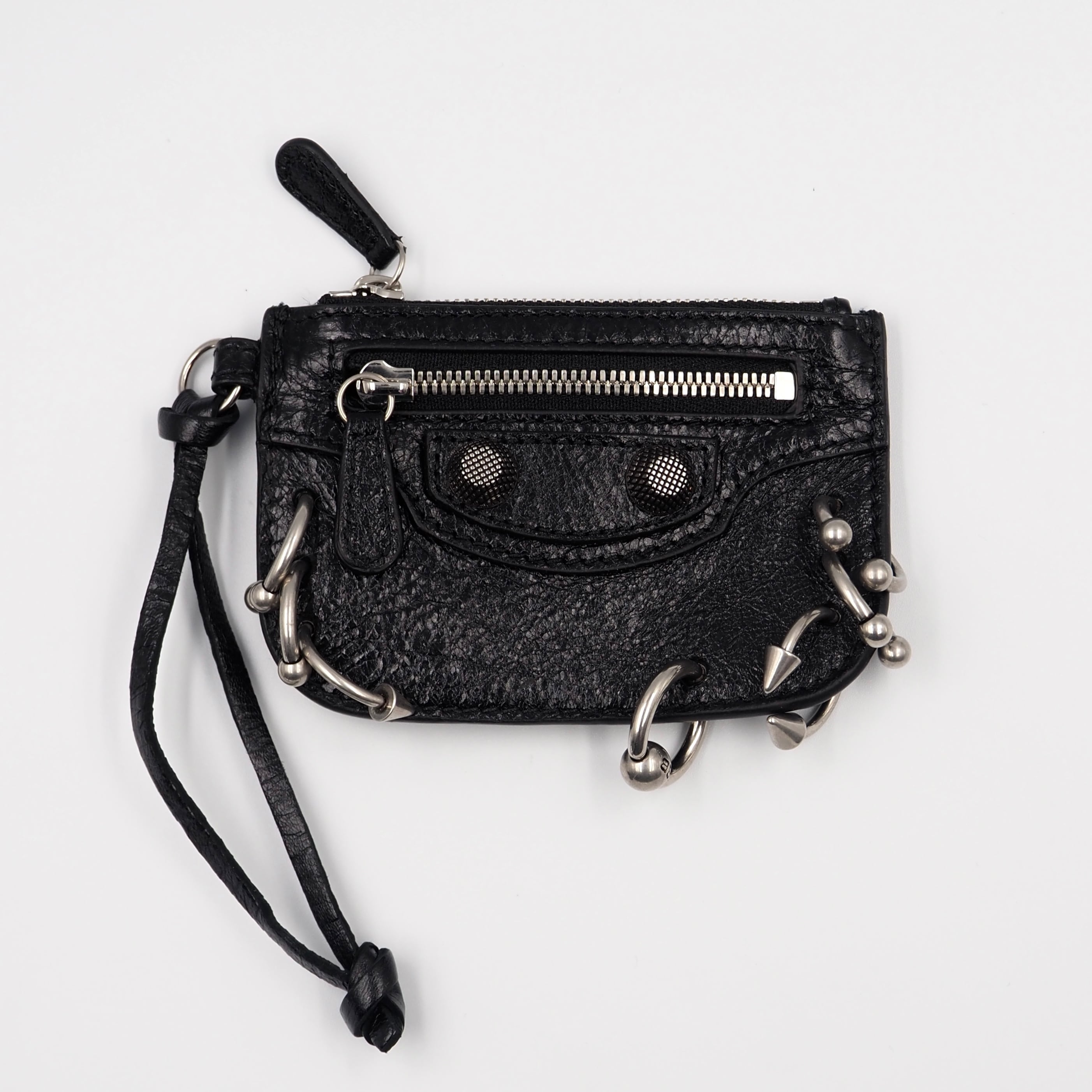 11/15掲載 BALENCIAGA ピアスルカゴール コインケース レザー ブラック バレンシアガ