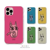 ピースフルな鬼フェイス イラスト オリジナル スマホケース クリア ハードスリムタイプ