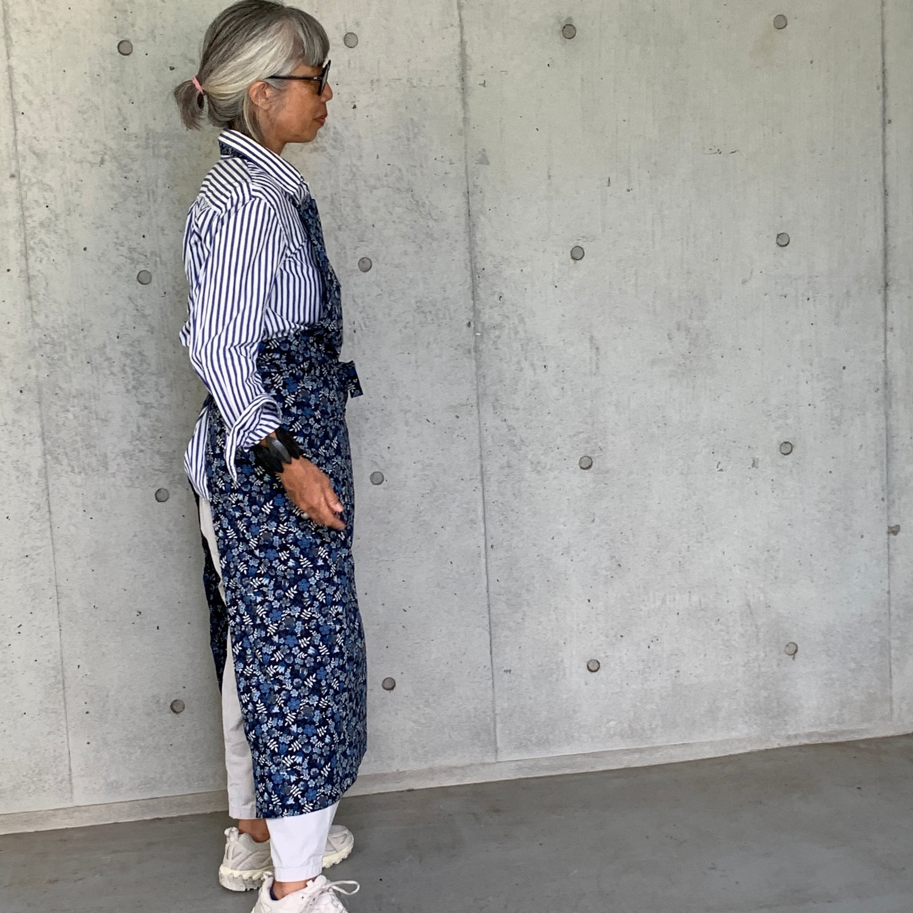 SQUARE APRON / LIBERTY Edinum (navy) | エプロン商会