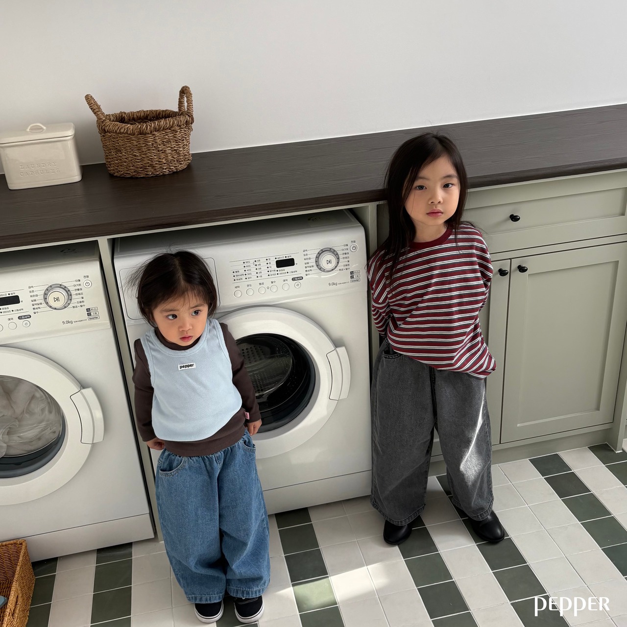 PEPPER 26/SP Pepper-speckled striped T-shirt