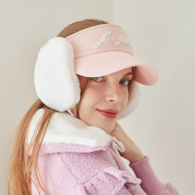 Two-way ear flap Suncap（Peach）