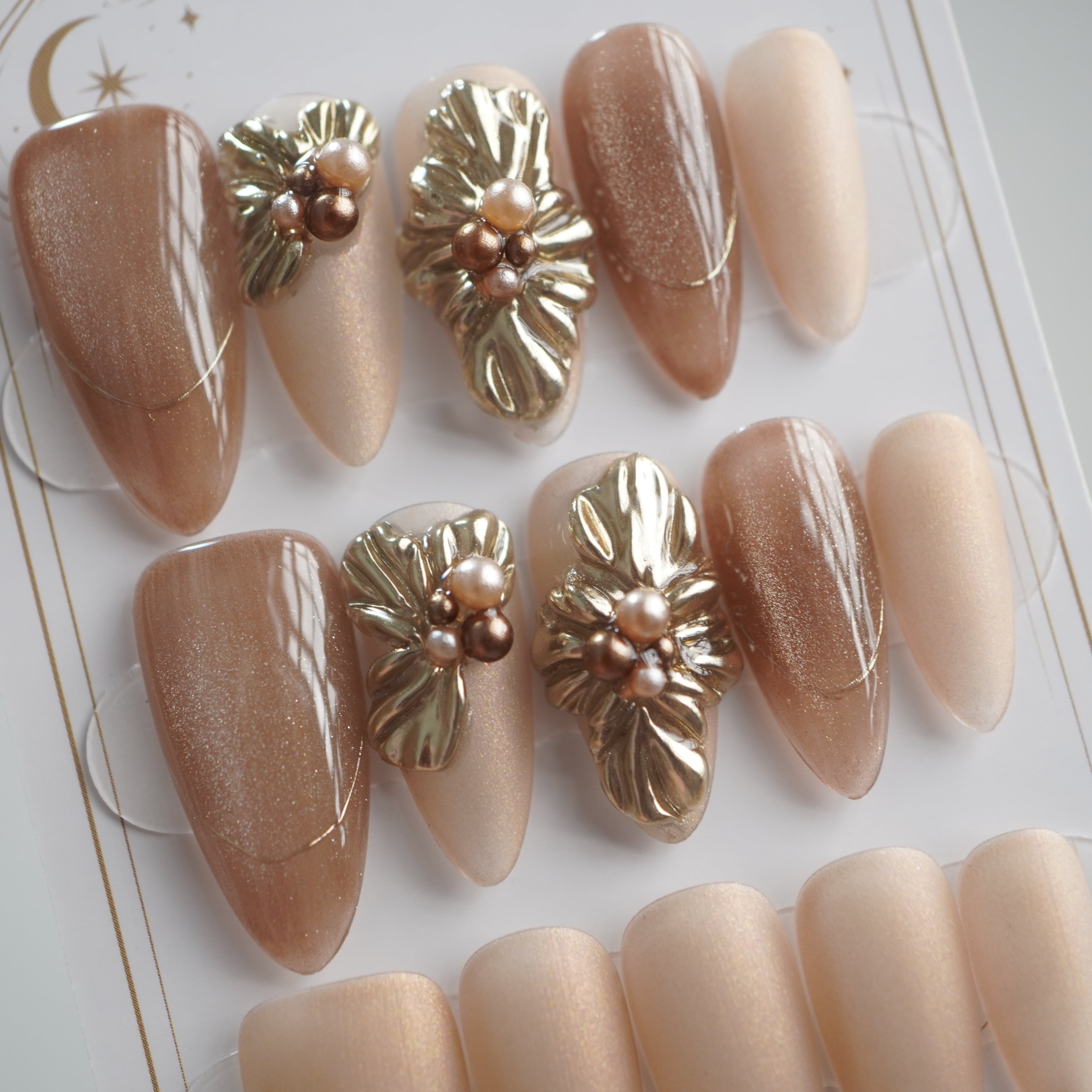 【#676】繰り返し使える【プレミアム】ネイルチップ15枚セット【#676】ロング ポイント/XX