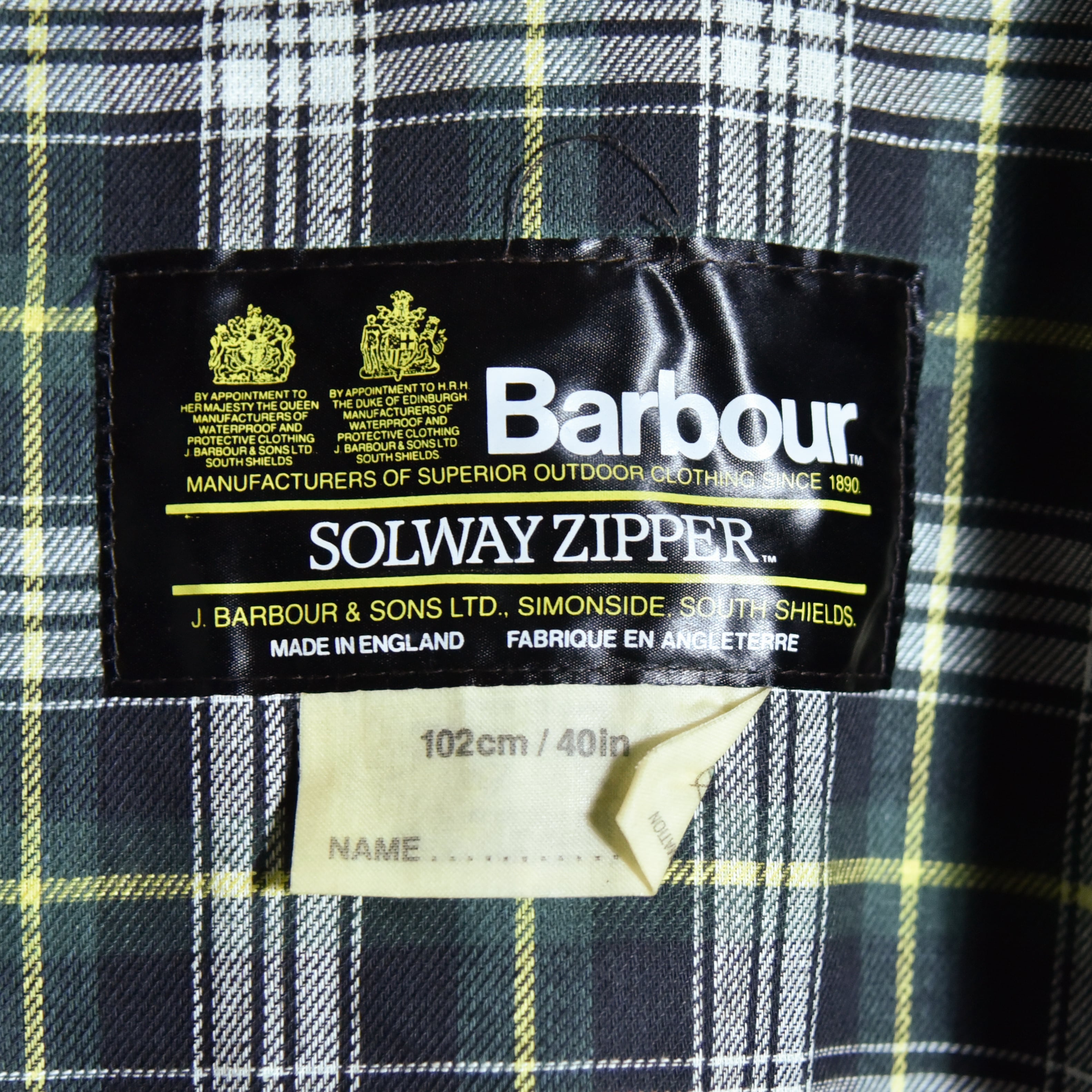 DEAD STOCK】80s Barbour SOLWAY ZIPPER Full Set バブアー ソル DEAD STOCK】80s Barbour SOLWAY ZIPPER Full Set バブアー ソル